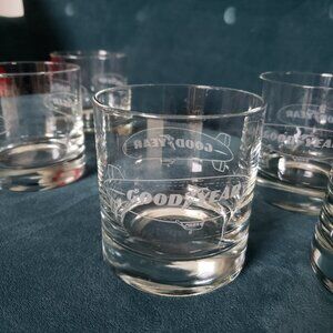 (NWOT) Vintage Goodyear Heavy Base Whiskey Glasses (Set of 5)